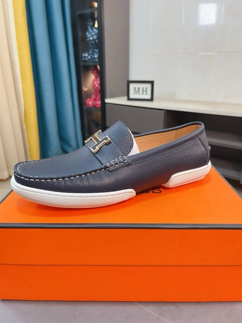 Men's shoes 💰458🌹🌹Niuli "HERMES" Hermès business leather shoes, original factory configuration, original imported cowhide upper + luxury hardware logo + fully imported original customized cowhide lining, sole: rubber wear-resistant outsole, difficult craftsmanship, original factory follow-up goods, 🔍🔍high quality code number: 38-44 45 can be customized